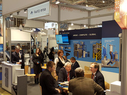 A cheery air and an atmosphere of concentration in the discussions at the Kurtz fair stand at INTERPLASTICA in Moscow